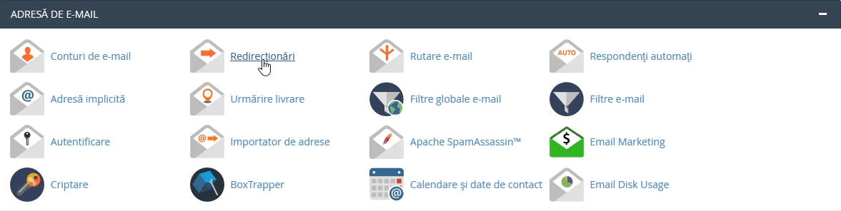 Encaminhamento de email cPanel