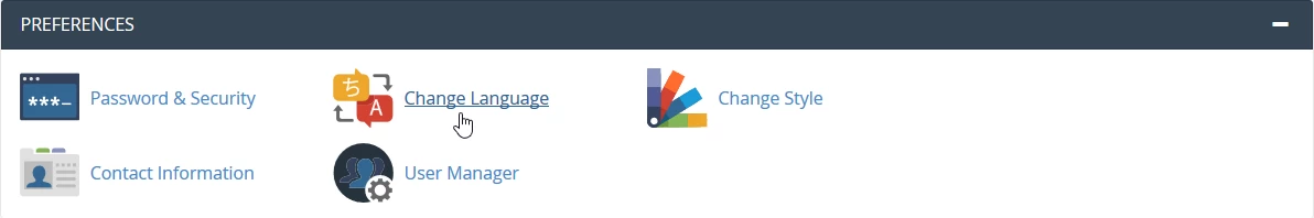 Seção Preferências cPanel
