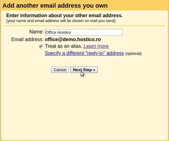 Adicionar endereço de email