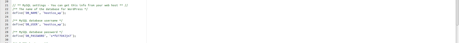 Fisier de configurare Wordpress