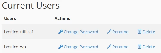 Current Users cPanel