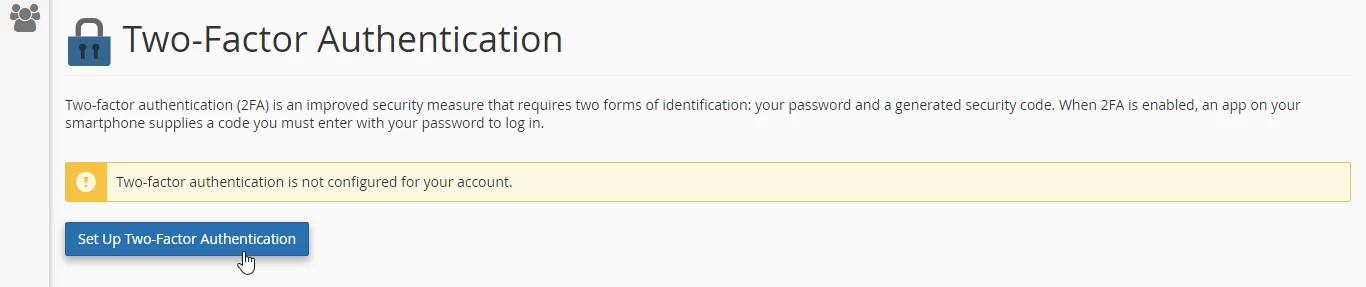 Setare two-factor authentication