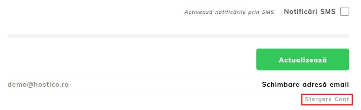 Ștergere cont