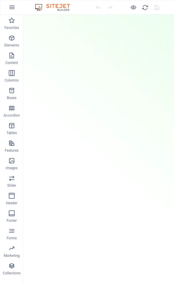 sitejet menu à esquerda